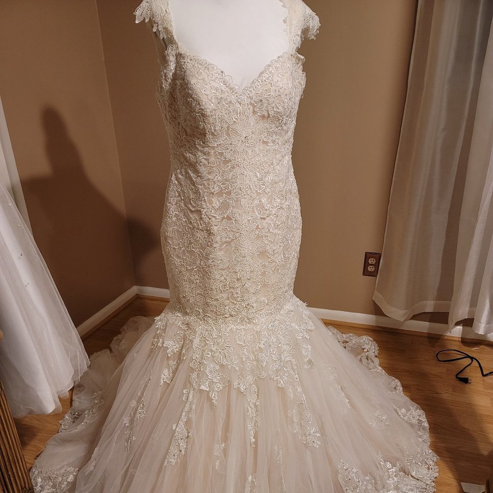 Wedding Dress Size 14 Pink Champagne - Picture 2 of 16